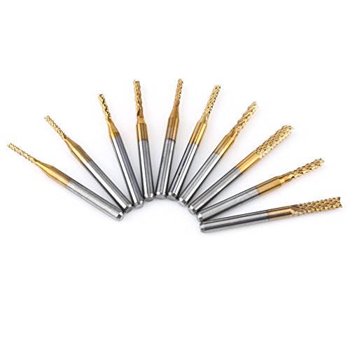 Fresas de carburo de tungsteno para grabado CNC 10 pcs miniatura 2