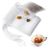 50 Stücke Teebeutel Einweg,Einweg Teefilter Beutel Kordelzug Siegel Tee Filter Taschen Stoff Leere Tee Aufguss Taschen für Loseblatt Tee und Kaffee(7 x 9 cm)