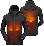 【Intelligente Schutzfunktion für Ihre Sicherheit】Wird die Jacke fünf Minuten maximal beheizt, schaltet sie automatisch zu Energiesparendem Modi zurück. Sollte die Temperatur im inneren der beheizte Jacke den ständig kontrollieren, sicheren Bereich überschreiten, schaltet sich das gesamte System unverzüglich automatisch ab. Selbiges gilt natürlich ebenfalls für den unwahrscheinlichen Fall, dass durch äußere Einflüsse ein Kurzschluss oder ein anderer defekt auftritt