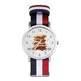 Tendies Chicken Tenders - Orologio da polso al quarzo, con numeri arabi, cinturino regolabile per uomo e donna