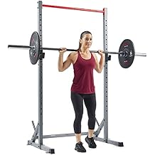 Sunny Health & Fitness Multifunctional Strength Training Home Gym Complete Workout Equipment with Training Attachments, Optional Squat Stand, Power Rack Cage, Adjustable Incline Bench