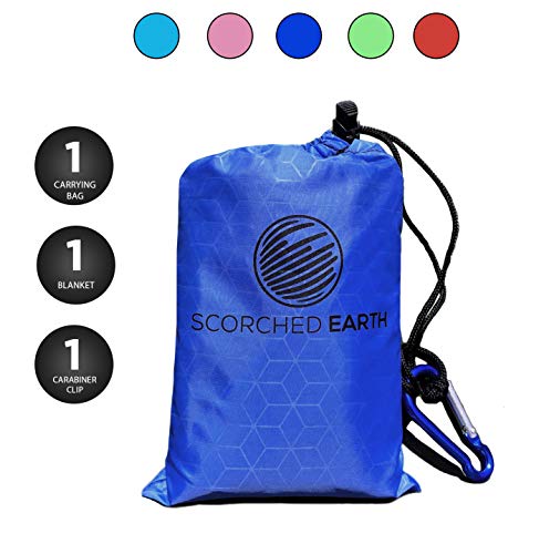 ScorchedEarth Pocket Blanket for Beach, Travel, Outdoor, Camping, Hiking, Picnic, Festival, Sports