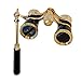 HQRP 3 x 25 Opera Glasses Theater Binoculars, Black with Gold Color Trim, w/Built-in Extendable Handle, Crystal Clear Optics (CCO), for Adults Kids Women in Musical Concert, Gift Box