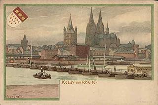 Cologne Cathedral and River Rhine Cologne, Germany Original Antique Postcard