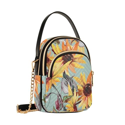 Womens Shoulder Handbags Tote Bag Quilted Purses for Women Sunflower Print Satchel for Travel Work,Multi1