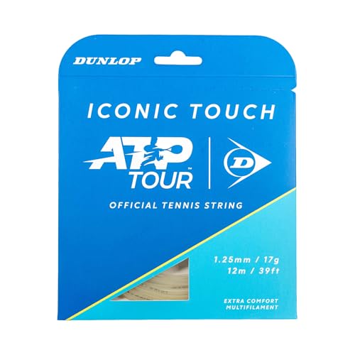 Corde de Tennis Dunlop Iconic Touch 17G 17G Naturelle 12m – Corde multifilament à Sensation Douce