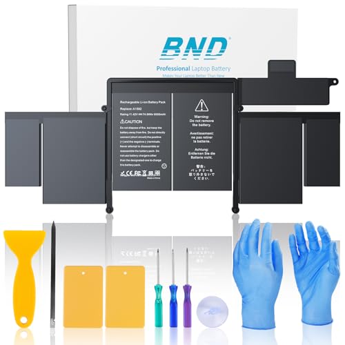 BND A1582 A1502 Battery, Replacement Battery A1502 for MacBook Pro 13 inch Retina [ Early 2015, Mid 2014, Late 2013 ] A1493 - High-Performance and Longevity
