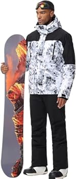 ALSOGO Skipak voor heren, 2-delige snowboardset, waterdicht, winddicht, winter, warme ski-jas en broek, set voor skiën, snowboarden, klimmen, XXL