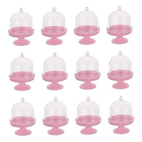 HEALEEP Single Cupcake Stand Mini Cupcake Stand 12pcs Snack Box Plastic Macaron Box Glass Bakery Boxes Party Treat Boxes