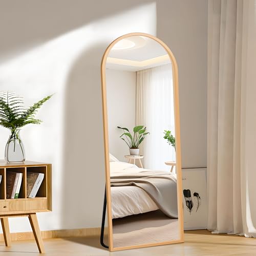 Arched Full Length Mirror with Stand, 57"x20" Full Body Mirror St...