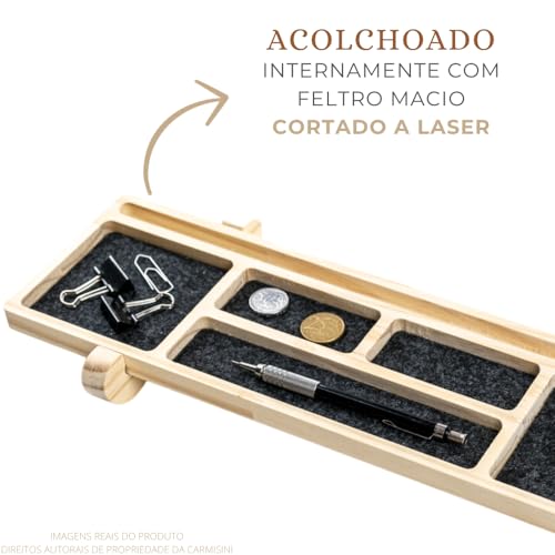 ORGANIZADOR DE MESA ESCRITÓRIO MULTIUSO LUXO EM MADEIRA