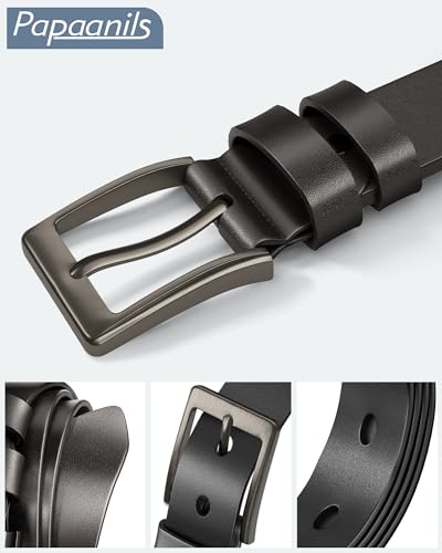 Image of Mens Dress Belt,Genuine Casual Leather Belts for Men 1.5 inch Width