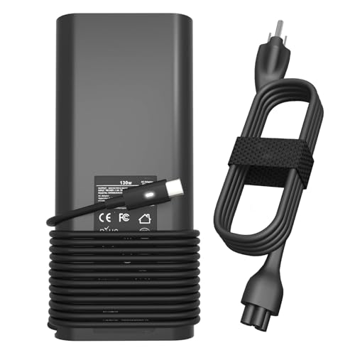 Image of 130W USB Type C Laptop Charger Compatible with Dell XPS 15 17 9500 9510 9520 9530 9700 9710 9720 2in1,Precision 5550 5560 5530 5570 5470 5480 5760,Latitude 5431 5531 AC Adapter Computer Power Cord