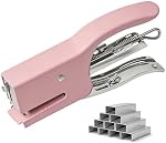 Compact Mini Plier Stapler with 750 Staples (Mini 3/16 Inch), Portable Handheld Ergonomic All-Metal Squeeze Binding Tool Desktop Paper Fastener for Office School Home Business Travel Receipts - Green