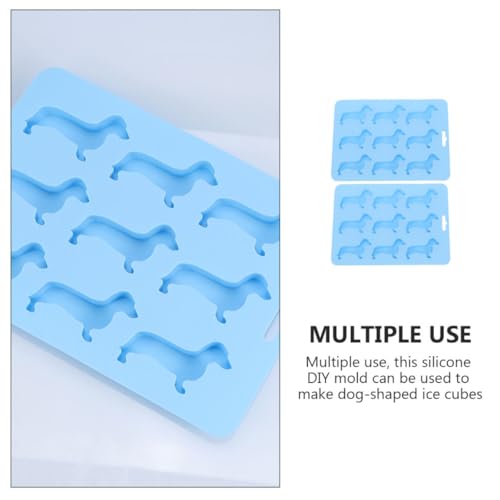 Molde de silicona para hielo en forma de perro 2 piezas miniatura 6