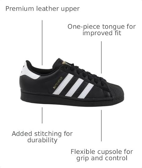 adidas Superstar ADV Shoes, Black/White, 11