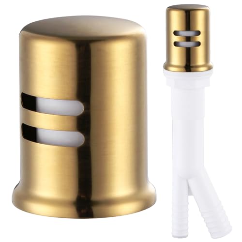 Dishwasher Air Gap Cover Dishwasher Air Gap Cap for Kitchen Sink Solid Brass Dishwasher Overflow Vent Cap Replacement Kit Brushed Gold