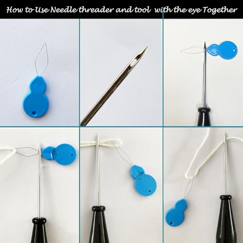 Image of TYMKLMZG 10 PCS Candle Wick Inserting Tool for Molds Large-Eye Candle Wicking Needle Mold Punch Needle with Hook & Eye for Candle Making Colored Threader for Candle Wick of All Thicknesses