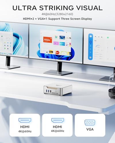 Image of KAMRUI GK3PLUS Mini PC 16GB RAM 512GB SSD, 12th Gen Alder Lake-N95 (up to 3.4GHz) Mini Desktop Computer, Support Triple 4K Display, USB-C, WiFi, Bluetooth, Ethernet, for Business, Education, Home