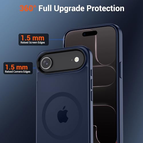 Image of iPhone 17 Air Magsafe Hard Back Case | Matte Design & 360 Protection | Military-Grade Apple iPhone 17 Air Cover | Strong Magnet Back - Blue