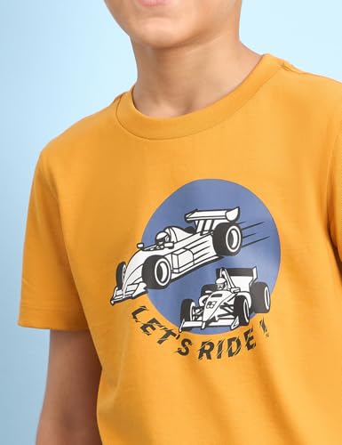 Image of Amazon Brand - Symbol Boys 100% Cotton Graphic Printed Half Sleeves T-Shirt | Age 6-14 Years