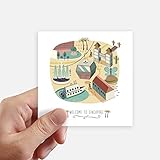 DIYthinker Singapur Themenpark Seilbahn Quadrataufkleber 10Cm Wand Koffer Laptop Motobike Aufkleber 8Pcs 10cm x 10cm Mehrfarbig
