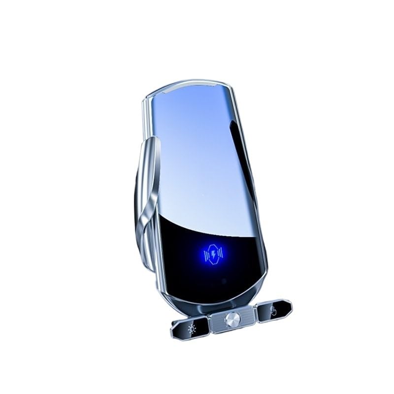 Soporte Móvil Coche Para IPhone Inducción Infrarroja Universal Carga Rápida Cargador Inalámbrico Soporte Magnético Automático Para Teléfono(Silver)