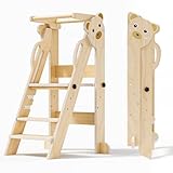 💞【Créer un havre de sécurité et jouer】Vous êtes le protecteur de vos petits, et nous sommes là pour vous aider ! Notre tour d'aide à la cuisine est conçue avec une structure trapézoïdale, des coins arrondis, un support robuste à quatre points et une base anti-bascule pour fournir un espace sûr et sécurisé lorsque vous fouettez et remuez dans la cuisine