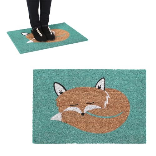 Premier Housewares Paillasson en Fibre de Coco Motif Renard 60 x 40 cm