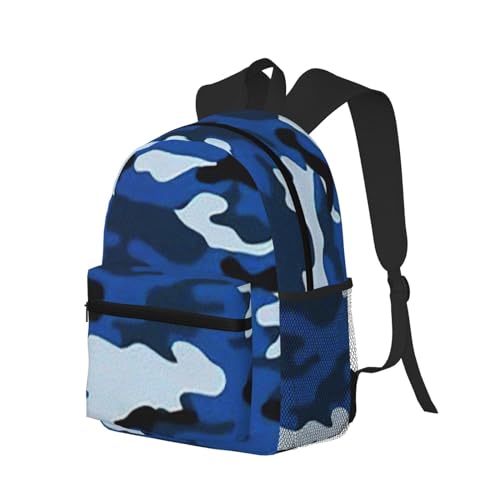 BREAUX Blue Camo Print Lightweight And Comfortable Duffel Bag, Casual Daypack, Multipurpose Backpack2