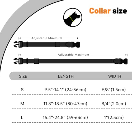 Image of Waterproof Dog Collar, Easy to Clean Rubber Dog Collars with Quick Release Buckle Fits Small Medium or Large Dogs (Black, S < 9.5-14.1 inch)