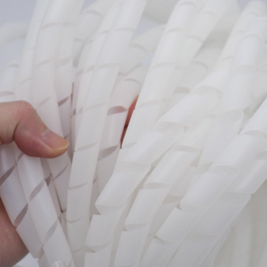 PE pipe vacuum treatment accessories for resin infusion - spiral tube for RTM vacuum infusion (diameter: 6 mm/8 mm/10 mm/12 mm) (6 mm × 10 m), black and white(White,12MMX20M)