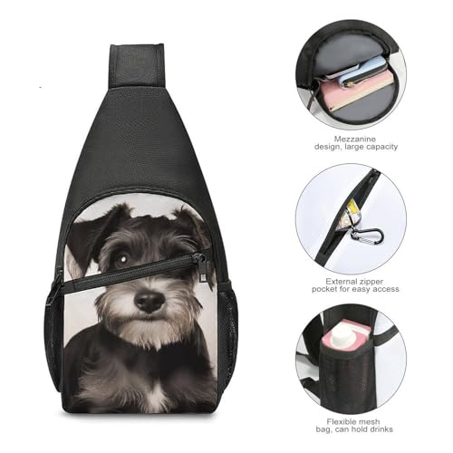 Cute Schnauzer Sling Bag Mochila Ligera para Senderismo miniatura 5
