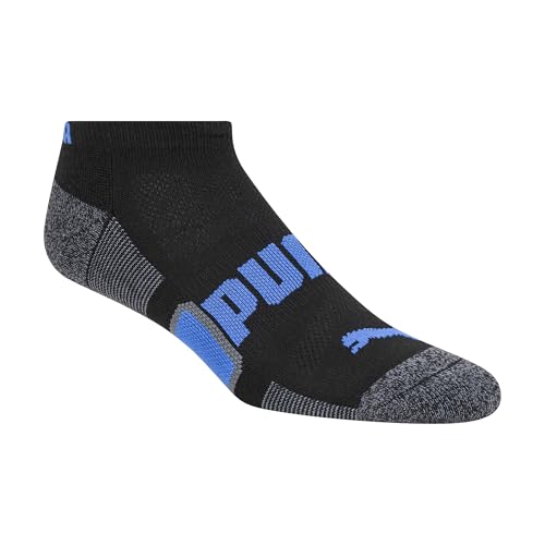 PUMA Kids' Big Boys' 6 Pairs Low Cut Socks, Black Combo, 9-112