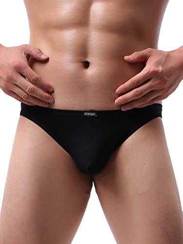 IKINGSKY Men's Modal Bulge Briefs Sexy Low Rise Pouch Bikini Underwear2