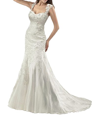 Robe de mariée sirène en dentelle Strpas idéale pour réception en château