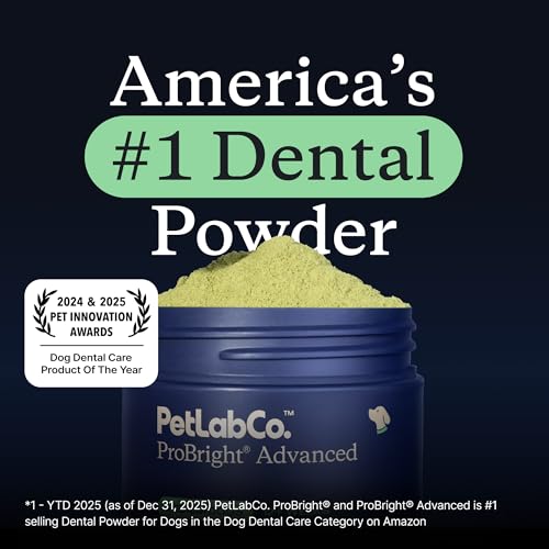 Image of PetLab Co. ProBright Advanced Dental Powder - Dog Breath Freshener - Teeth Cleaning Made Easy - Targets Tartar & Bad Breath - Packaging May Vary - Formulated for Medium Size Dogs