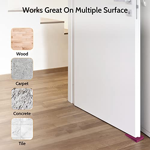 Optish Door Stoppers, 3 Pack Rubber Door Stop Non Slip Door Wedge Door Stoppers For Bottom Of Door, Suitable For Carpet, Hardwood, Tile, Stone, Concrete, Linoleum(Pink) #TOP5