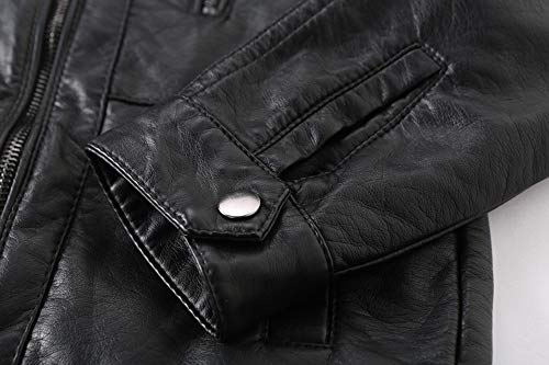 LJYH Boys Faux Leather Jacket Children's Collar Motorcycle Leather Coat4