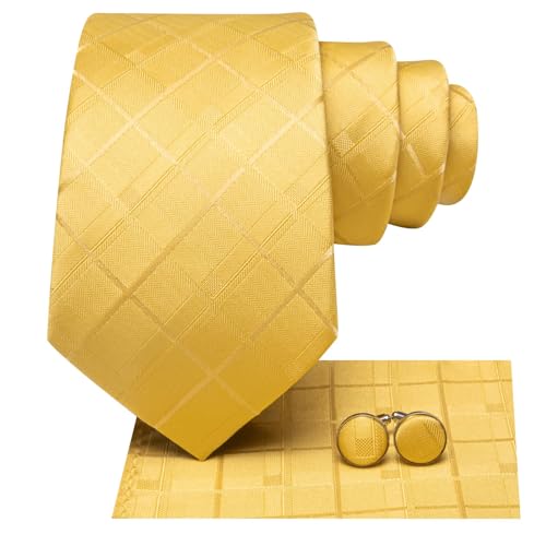 Image of Dubulle Mens Paisley Floral Silk Tie for Men Striped Necktie and Pocket Square Cufflinks Set Wedding Business