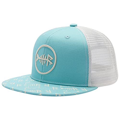 Image of BASSDASH Flat Brim Trucker Cap Adjustable Snapback Hat Mesh Back for Men Women