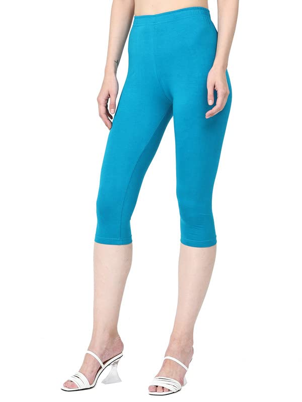 Image of Robinbosky Premium Stretchable Cotton Capri Legging for Women | Suitable for Formal wear & Casual wear | High-End Elastic Makes. The Leggings Squat Proof and Durable for Travel, Yoga, & Workout.