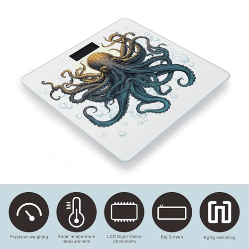Báscula Digital Personal Sun Ocean Octopus para Baño miniatura 3