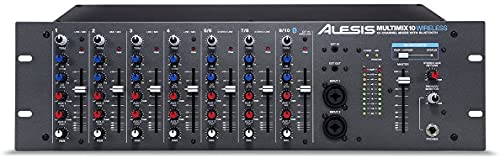Alesis MultiMix 10 Wireless - 10 Kanal Rackmixer mit Bluetooth Phantomspannung und 2 Band EQ