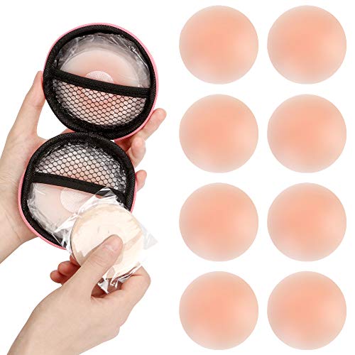 4 Pairs Nipple Covers Pasties for Women Reusable Adhesive Breast Lift Nipple Covers
