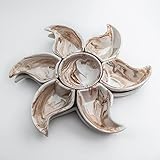 Idéal pour un cadeau Service apéritif Etoile Marbré Marron et Gris