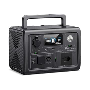 BLUETTI EB3A Gerador de Energia Solar, Bateria LiFePO4 de 268Wh com 1 Tomada CA de 120V | 600W (Pico de 1200W), Recarregue de 0 a 80% em 30 Min, Gerador Solar para Camping ao Ar Livre