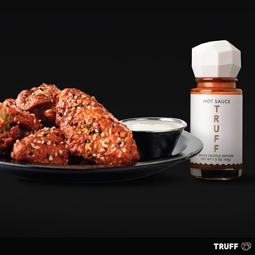 TRUFF White Truffle Hot Sauce 4-Pack Mini Set, Portable Travel Bottles, White Truffle and Red Chili Peppers with Coriander, Gift Idea for the Hot Sauce Fans, (1.5 oz, Pack of 4)
