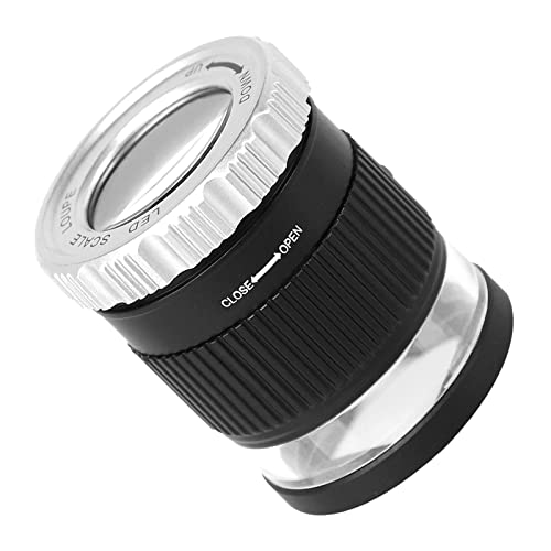 ルーペ ミニ拡大鏡 30倍拡大 顕微鏡 円筒形 高倍率拡大鏡 LEDライト U Vライト スケール付き 紙幣鑑定 宝石鑑定 印刷 茶葉観察 織物縫製 集積回路 精密作業 鑑定 検査 虫眼鏡 小型 ポータブル 携帯用ルーペ 敬老の日 母の日 父の日 プレゼン