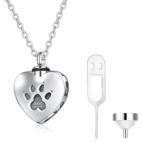 Collar de cremación de urna de plata de ley S925 para cremación de cenizas de memoria Cover